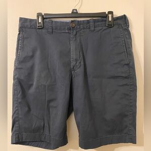 Men's J.‎ Crew Stretch Navy Blue Flat Front 4-Pocket Chino Shorts 33 Waist